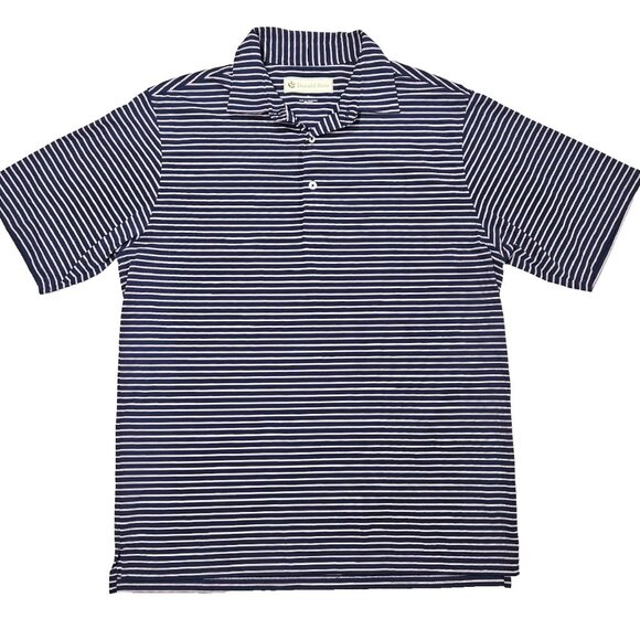 Donald Ross Golf Polo Men’s M Navy White Stripe Performance Polyester - Picture 1 of 6